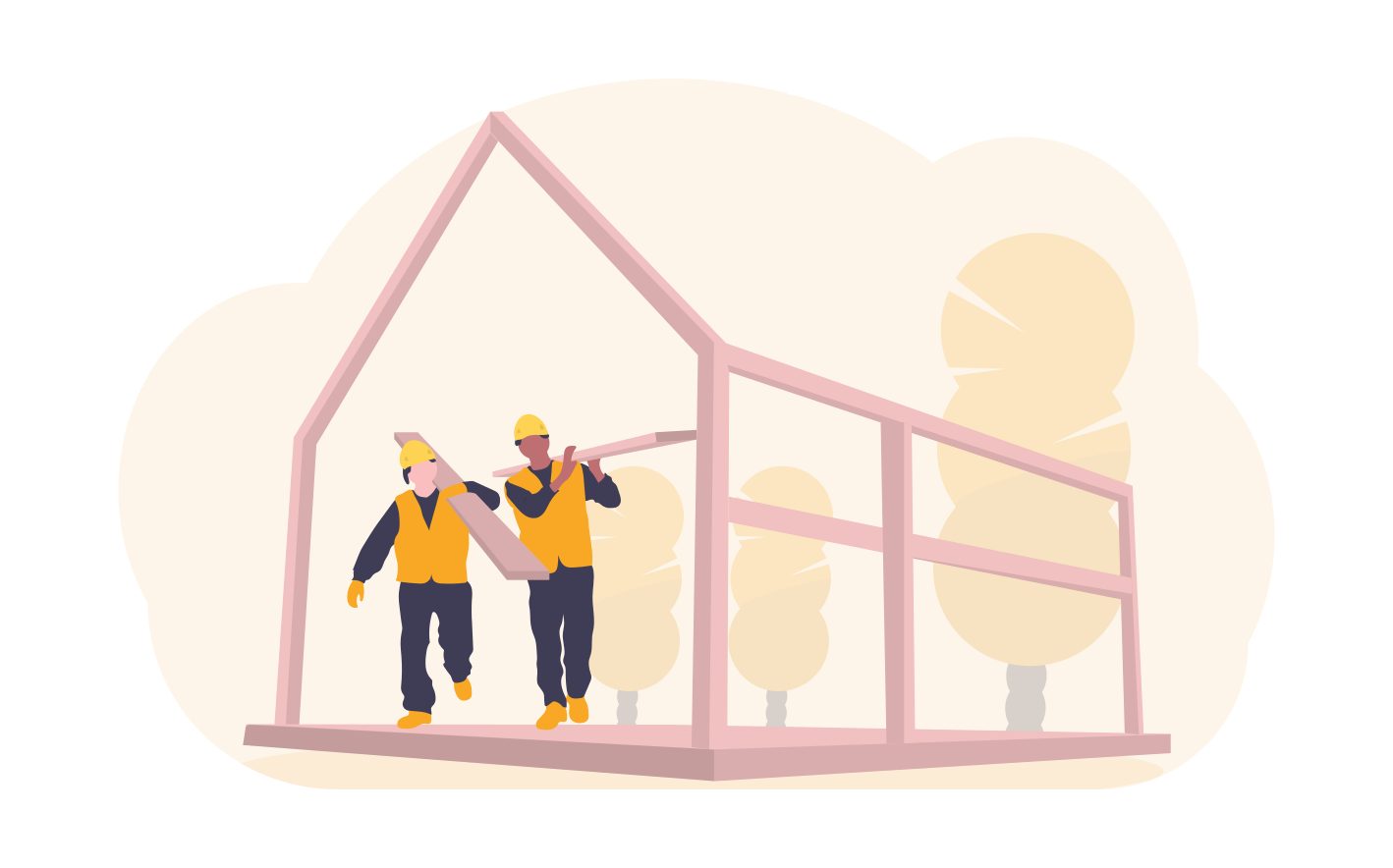 house construction illustration