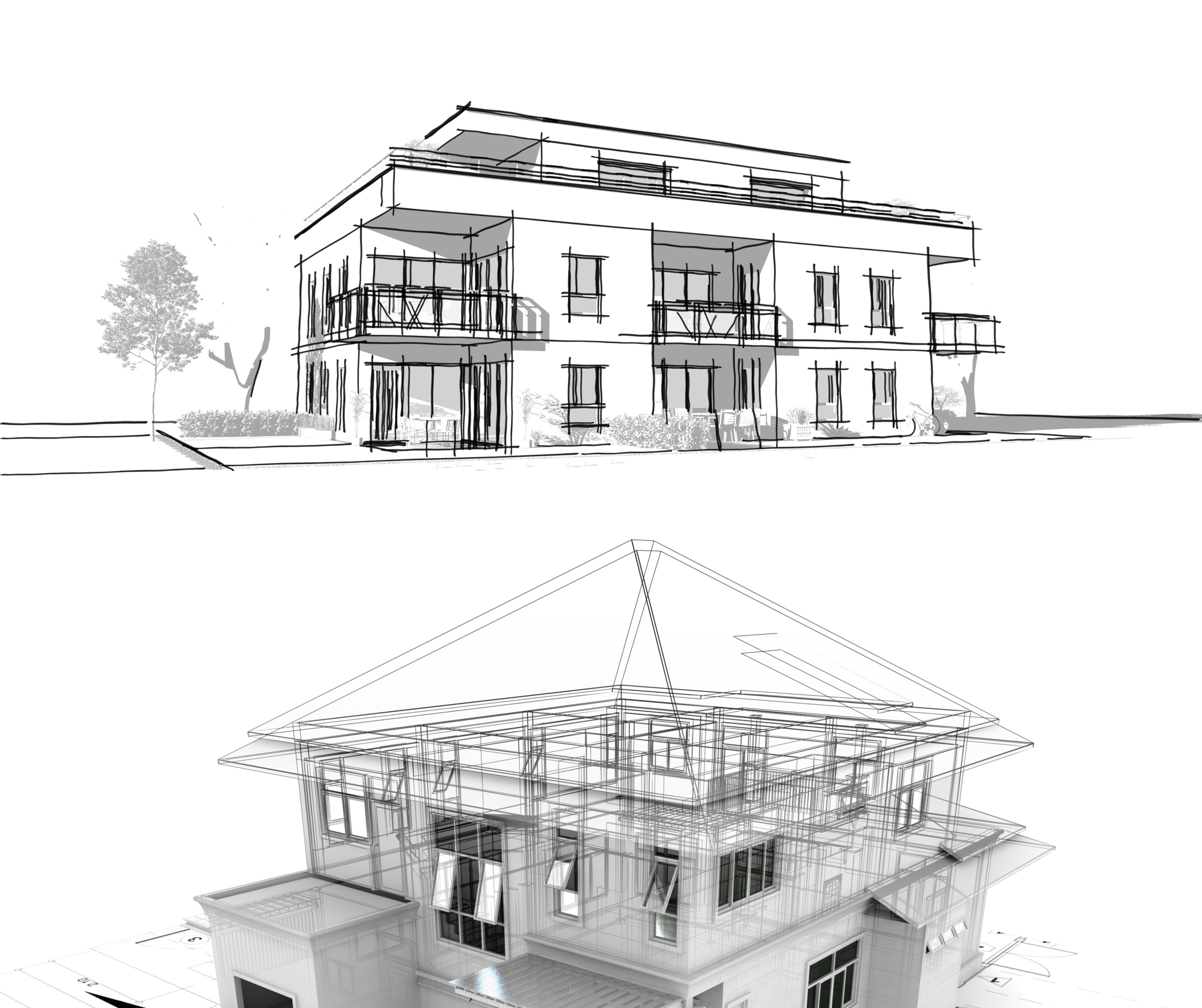 3d small house front design