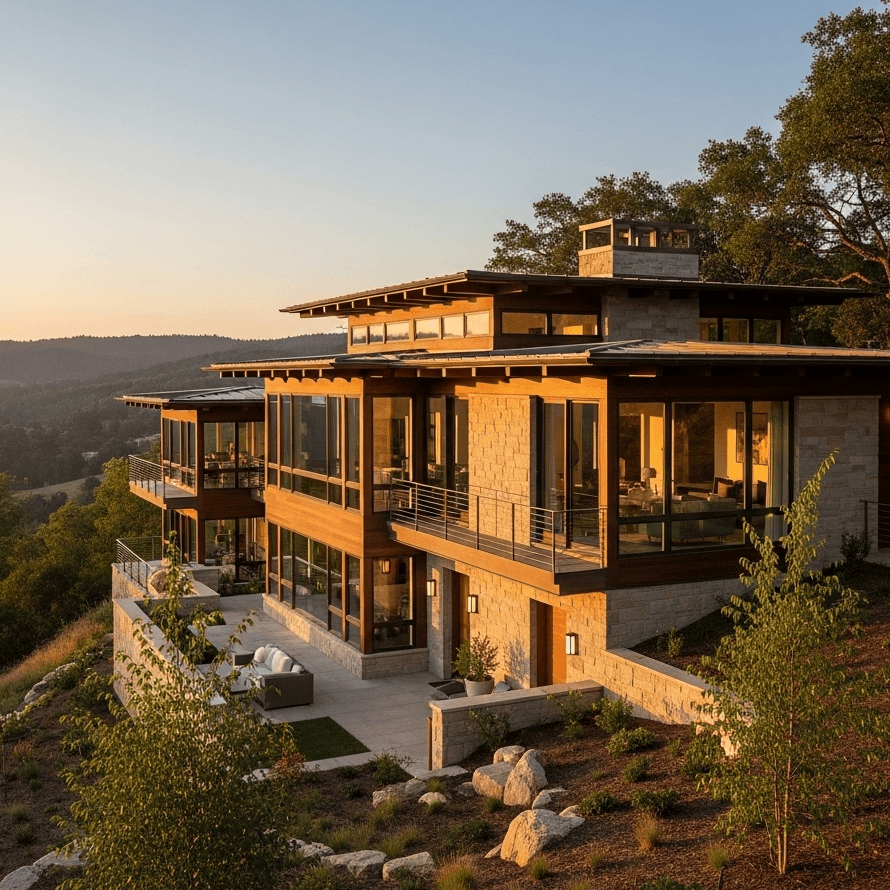 Modern sloping house plans designs for hilly land in Nepal.