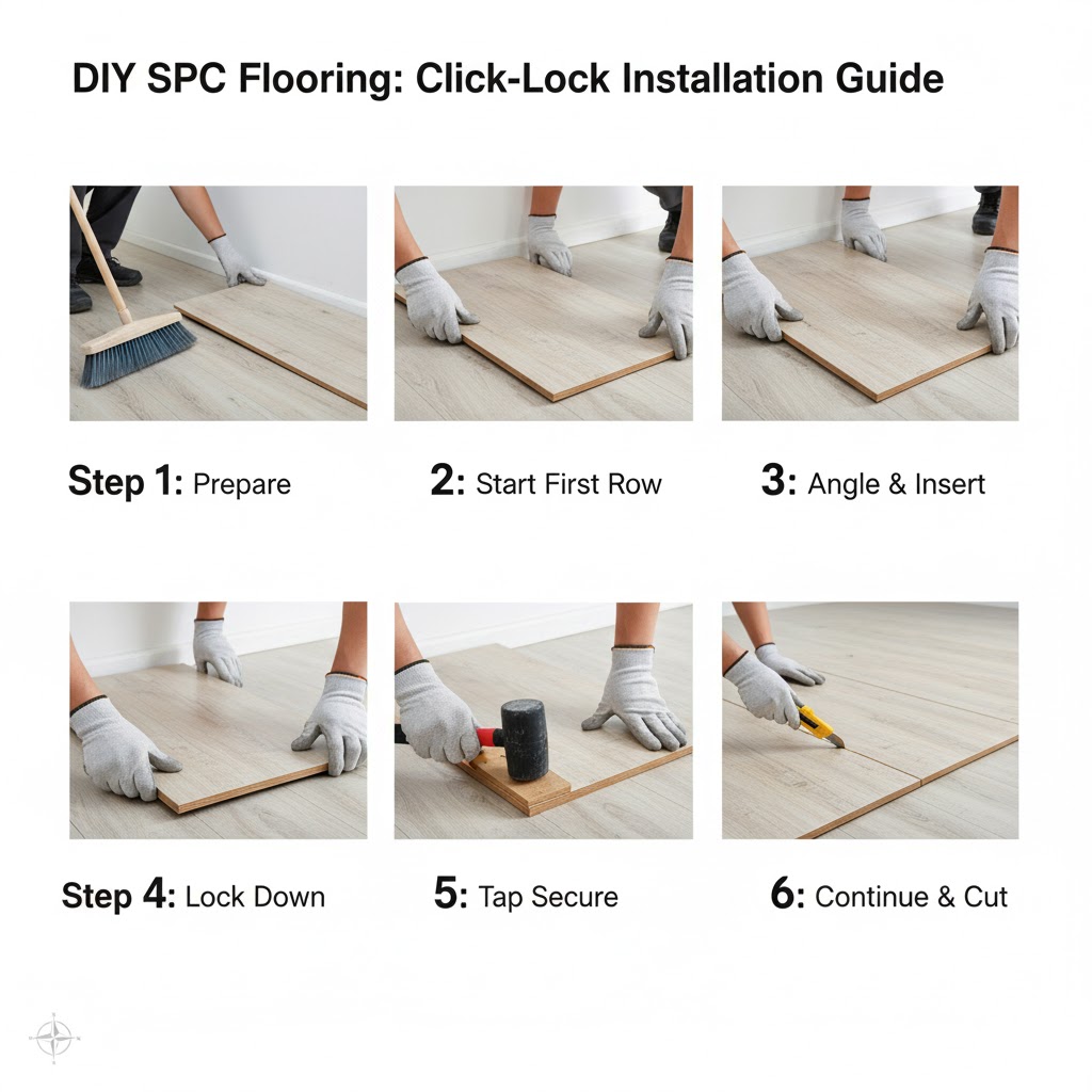 How to install SPC flooring in Nepal using click-lock system step by step