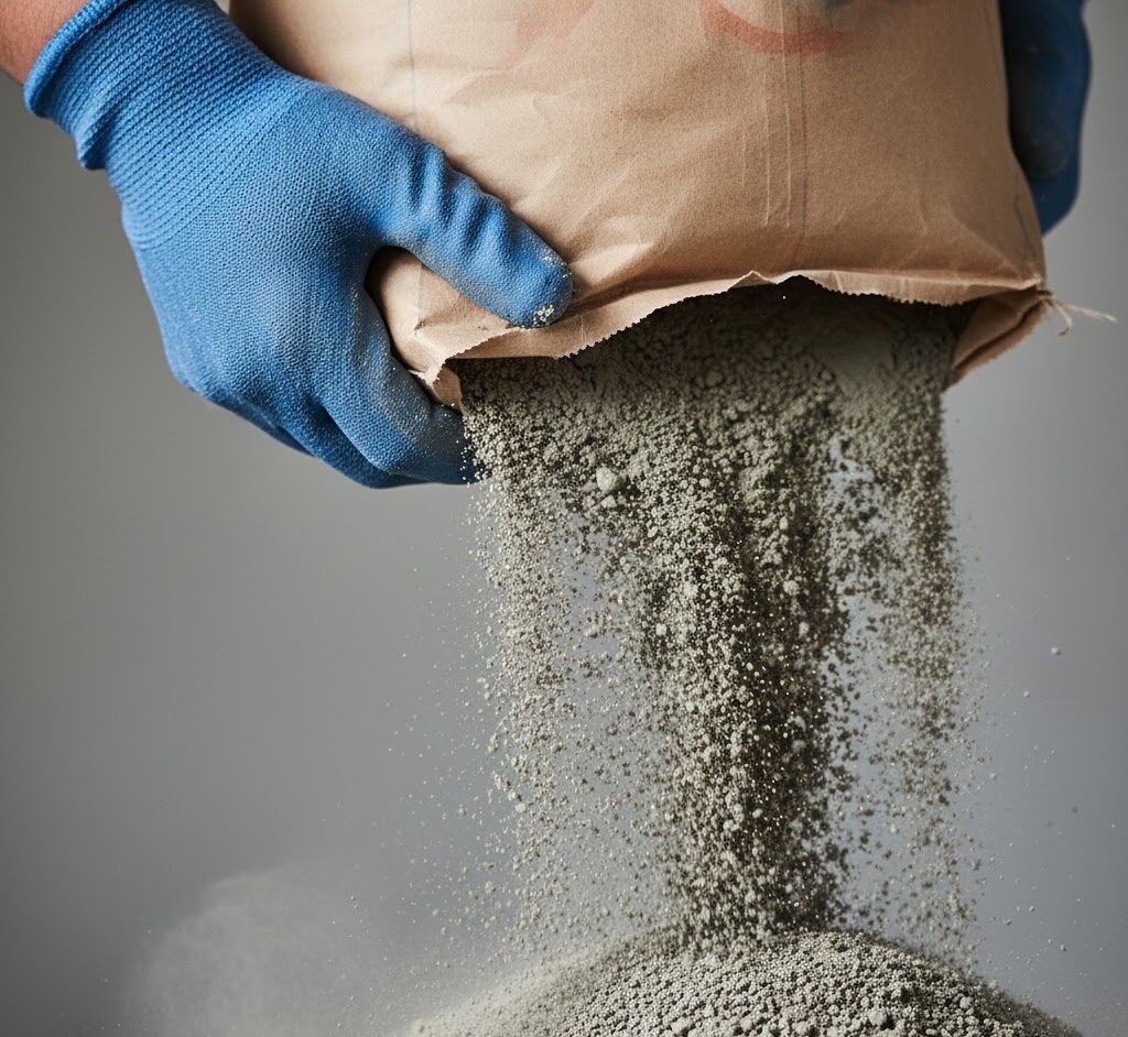 OPC cement powder showing fine texture and quality for structural construction