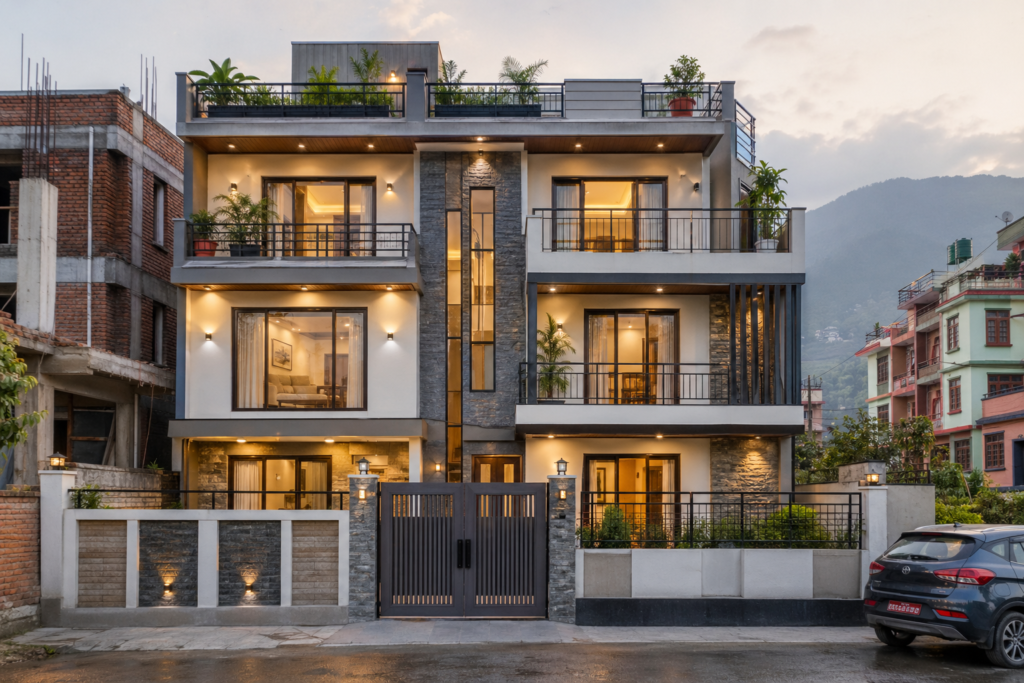 2.5 storey house in nepal